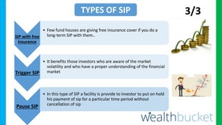 SIP with free
insurance
• Few fund houses are giving free insurance cover if you do a
long-term SIP with them..
Trigger SI...