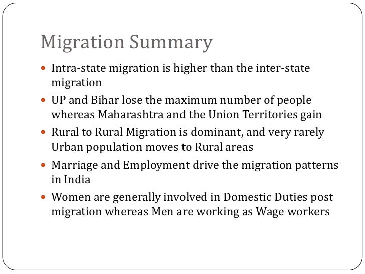 Migration patterns in India