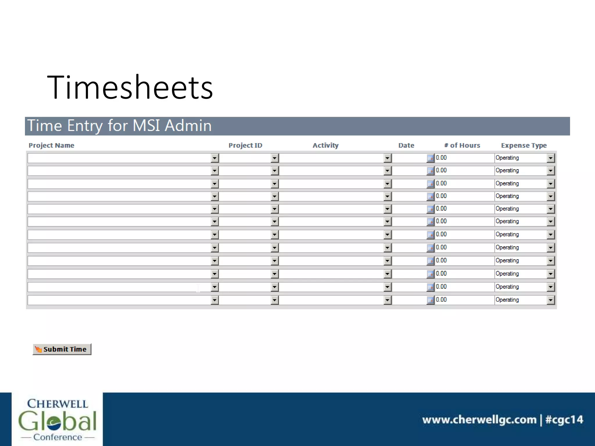 Timesheets
 