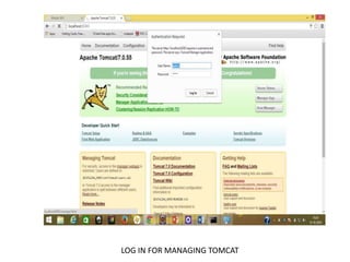 LOG IN FOR MANAGING TOMCAT
 