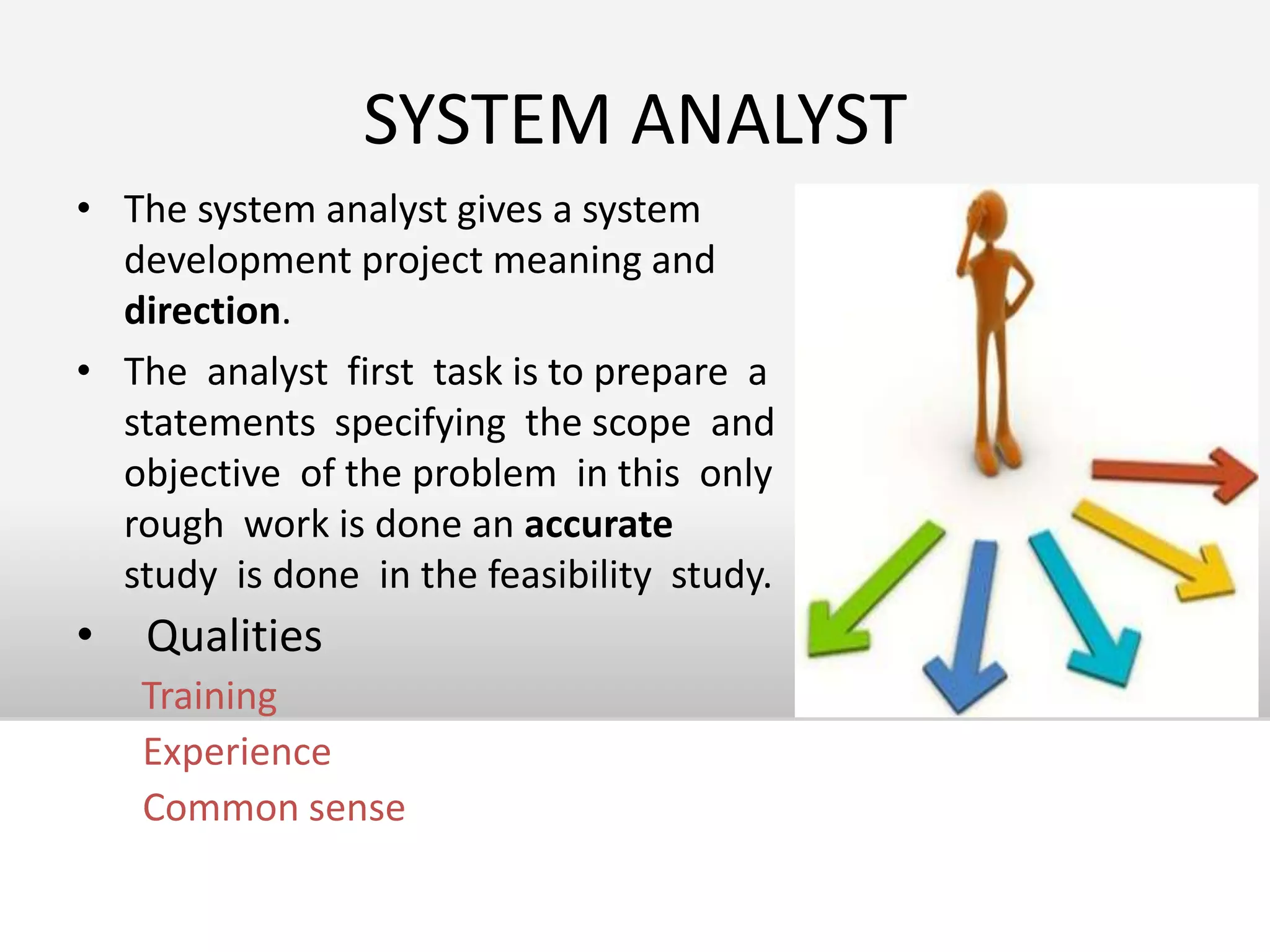SDLC in MKISEconomic FeasibilityProfits at less expenditure.Questions that help to test the economic feasibility:What is the required marketing budget?What is expected rate of return on new product in the market?Will the product be profitable when delivered to customer at target price?Will consumers buy the new productMarketing Feasibility StudyAIM: 1. Make sure there is true market for the product.2. Estimate the market share of the project.3. Includes the evaluation, development and full implementation of marketing plans.4. Identify, quantify and evaluate opportunities within a market.POINTS TO BE CONSIDERED ARE:Description of Industry