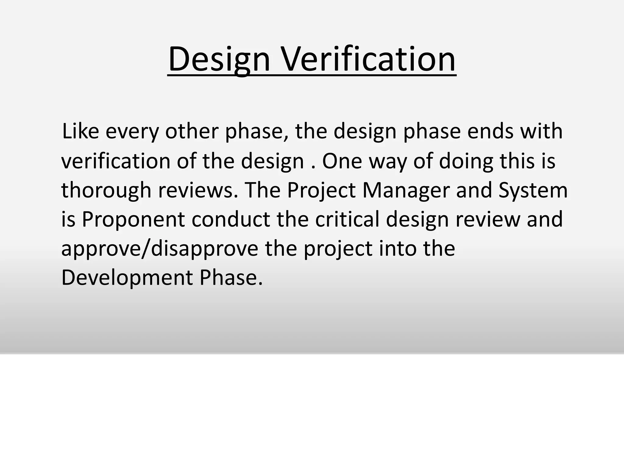 Conceptual Design    Conceptual  design aims to identify the modules  that should be in the marketing system, the specifications of these modules, and how they interact with  each other to produce the desired results. That is why ,it is also known as logical desin ,high level design that becomes a basis for the detailed system design.