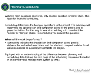 Comprehensive Earned Value Management Tutorial: Project Scheduling ...