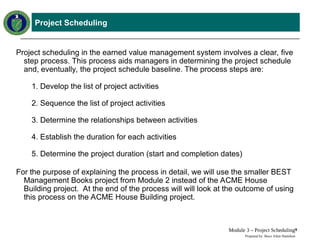 Comprehensive Earned Value Management Tutorial: Project Scheduling ...
