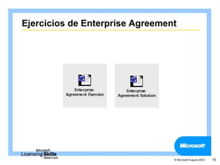 Ejercicios de Enterprise Agreement




                                 © Microsoft August 2003   75
 