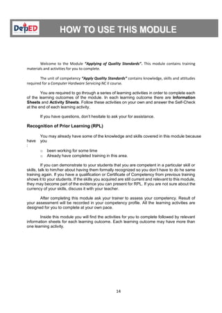 Css Competencies Based Learning Module module for css | PDF