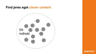 Find jeres eget clever content
Dit
indhold
 