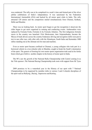 Road Rally Transcript motorsports | DOCX