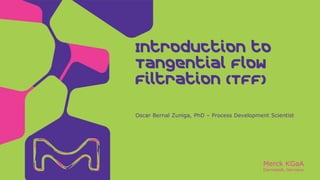 Merck KGaA
Darmstadt, Germany
Oscar Bernal Zuniga, PhD – Process Development Scientist
Introduction to
Tangential Flow
Filtration (TFF)
 
