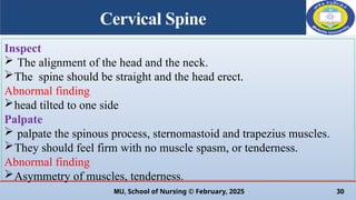 Inspect Spinal Alignment Musculoskeletal system Physical examination | PPTX
