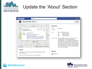 Update the „About‟ Section




#NAAEduConf
 