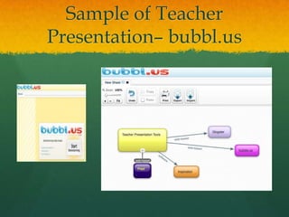Sample of Teacher
Presentation– bubbl.us
 
