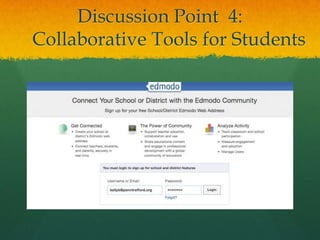 Discussion Point 4:
Collaborative Tools for Students
 