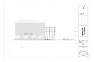 01-Level 1 POCHE
-0' - 2 19/32"
02-Level 2 POCHE
11' - 0"
03-Level 3 POCHE
22' - 0"
4-Level 4 POCHE
33' - 0"
05-Roof
44' - 0"
Basement
-9' - 0"
1 2 3 4 5 6
www.yjDesign.com
Scale
Project number
Date
Drawn by
Checked by
Consultant : HGD Structural.INC
Address : 520 West Bay Street
Address : Savannah, GA 31401
Phone :912 394 3043
Fax : 912 394 7865
e-mail : hgd@structure.com
HW#2B House By the Water 10/06/2015
Final House By the Water
HW#5 House By the Water
HW#4 House By the Water
HW#3 House By the Water
HouseBy
TheWaters
1 : 72
11/19/20151:58:15AM
A 201
Exterior Elevation -
South Elevation
HW#2B
ELDS225 -Ng Yi Jie - Fall2015-
Prof Wacta
SCAD
06 October, 2015
Author
Checker
No. Description Date
1 2 3 4 5 6
D
E
C
B
A
1 2 3 4 5 6
D
E
C
B
A
1 2 3 4 5 6
1 : 72
1
South
 