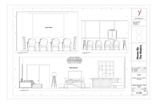 Home Theater
Master Bedroom
www.yjDesign.com
Scale
Project number
Date
Drawn by
Checked by
Consultant : HGD Structural.INC
Address : 520 West Bay Street
Address : Savannah, GA 31401
Phone :912 394 3043
Fax : 912 394 7865
e-mail : hgd@structure.com
HW#2B House By the Water 10/06/2015
Final House By the Water
HW#5 House By the Water
HW#4 House By the Water
HW#3 House By the Water
HouseBy
TheWaters
As indicated
11/19/20152:02:06AM
A 238
Interior Elevation- Third
Floor
HW#2B
ELDS225 -Ng Yi Jie - Fall2015-
Prof Wacta
SCAD
06 October, 2015
Author
Checker
No. Description Date
1" = 1'-0"
1
Level 3- Back of Home Theater
3/4" = 1'-0"
2
Level 3- Home Theater
1" = 1'-0"
3
Level 3 -Master Bedroom
1 2 3 4 5 6
D
E
C
B
A
1 2 3 4 5 6
D
E
C
B
A
1 2 3 4 5 6
 
