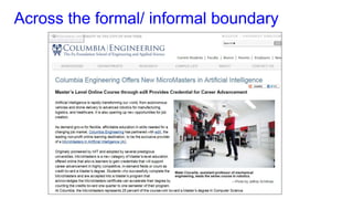 Across the formal/ informal boundary
 