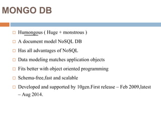 Mango Nosql Overview on NoSQL and MongoDB | PPT