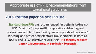 Standard-dose PPIs are recommended for patients taking ns-
NSAIDs at risk for upper-GI complications (bleeding and
perfora...