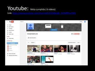 Youtube: Meta cumplida ( 6 videos)
Link: https://www.youtube.com/channel/UCVfA0aJj8k_tV7MfPFxcYQQ
 