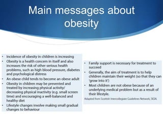 Main messages about
obesity
 