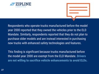 27
Respondents who operate trucks manufactured before the model
year 2000 reported that they owned the vehicles prior to t...