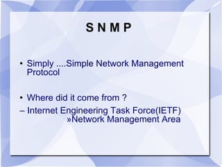 SNMP Network Tracker Project | PPT