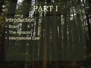 PART IIntroduction:BrazilThe AmazonInternational Law