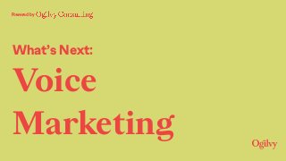 What’s Next:
Voice
Marketing
Powered by
 