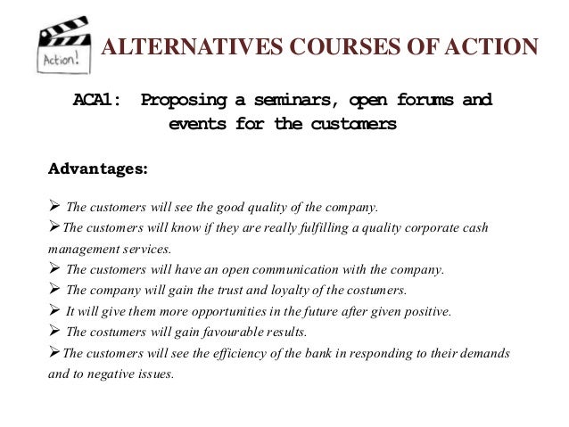 Alternative course of action in business image