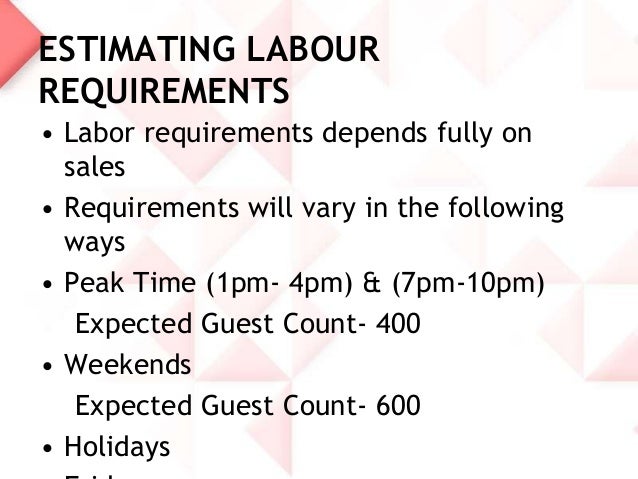 labor requirements in business plan