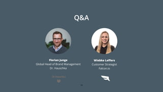 Q&A
Florian Junge
Global Head of Brand Management
Dr. Hauschka
Wiebke Leﬀers
Customer Strategist
Falcon.io
18
 