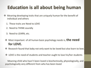 Human development in curriculum