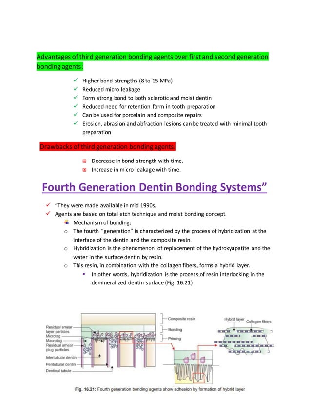 Bonding to Enamel and Dentin Bonding to Enamel and Dentin