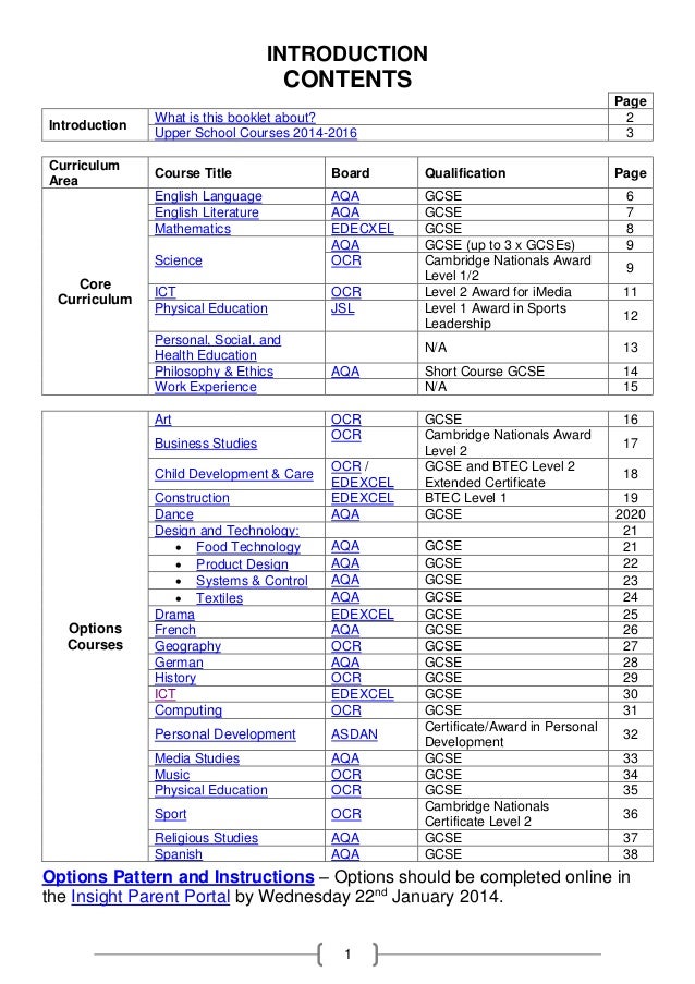Chew Valley School Options Booklet 14