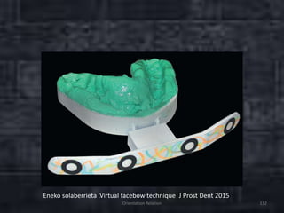Orientation Relation 132
Eneko solaberrieta .Virtual facebow technique J Prost Dent 2015
 