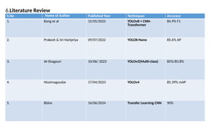Pothole detection using deep learning models | PPTX