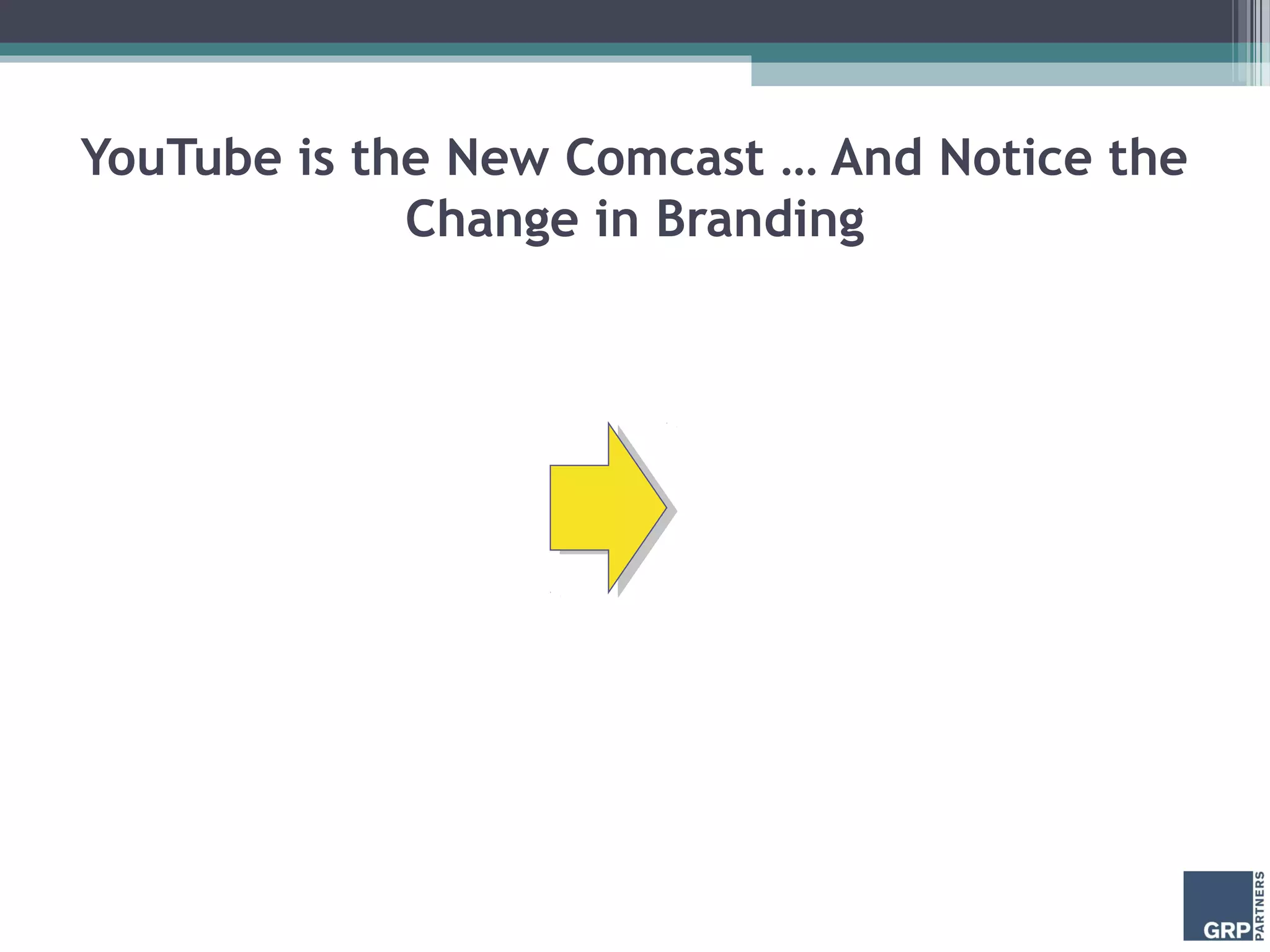 YouTube is the New Comcast … And Notice the
Change in Branding
 