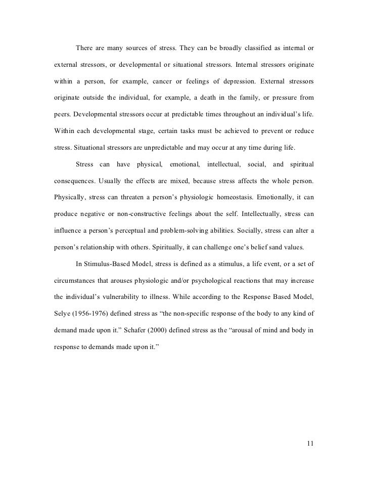 Business studies essay on stress
