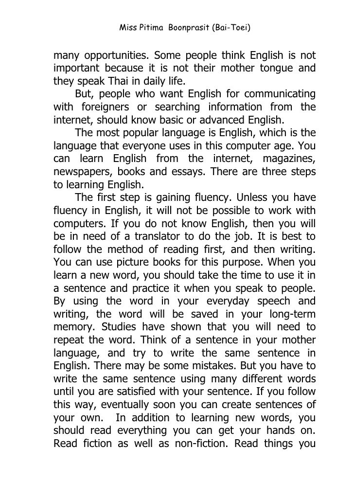 essay why english is important