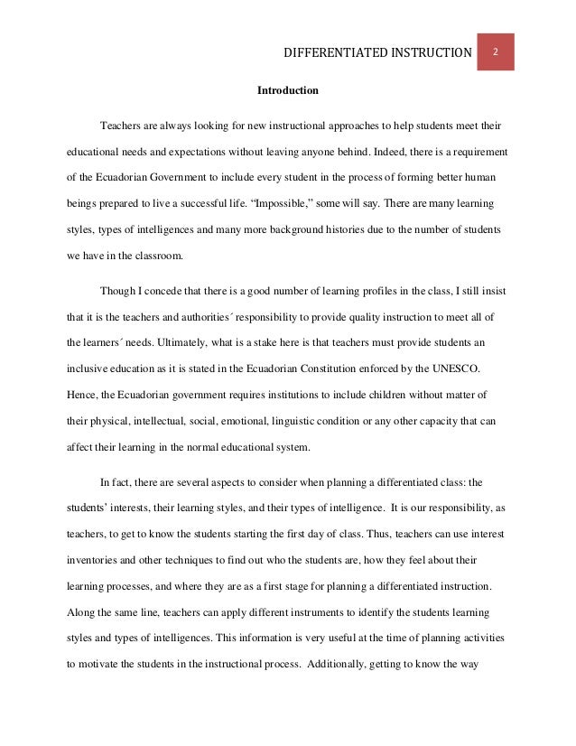 Instruction essay