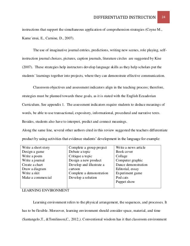 Differentiated instruction essay