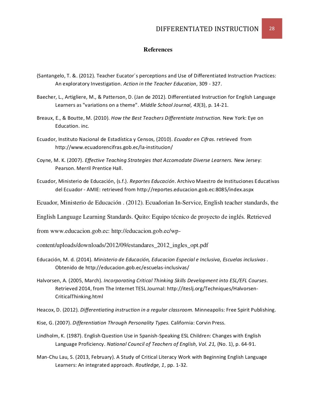 How to differentiate in an essay image