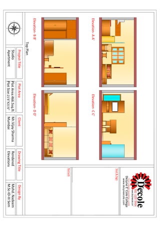 90
120
150
180
210
240
270
300
330
0
30
60
EW
N
S
80
70
50
4O
20
10350
320
310
290
280
260
250
230
220
200
190170
160
140
130
110
100
340
PlotAreaClientDesignBy
DezyneE'ColeCollege
www.dezyneecole.com
TopPlan
Seal&Sign
Remark
ProjectTitle
Studio
Apartment
DrawingTitle
Rendered
Elevations
Elevation-CC'
Elevation-DD'
Elevation-AA'
Elevation-BB'
PlotArea:466.5sq.ft
PlotSize:21'6"X21'6"
Mohd.Nadeem
M.Sc-ID-IIISem
Mr.VijaySharma
Mumbai
 