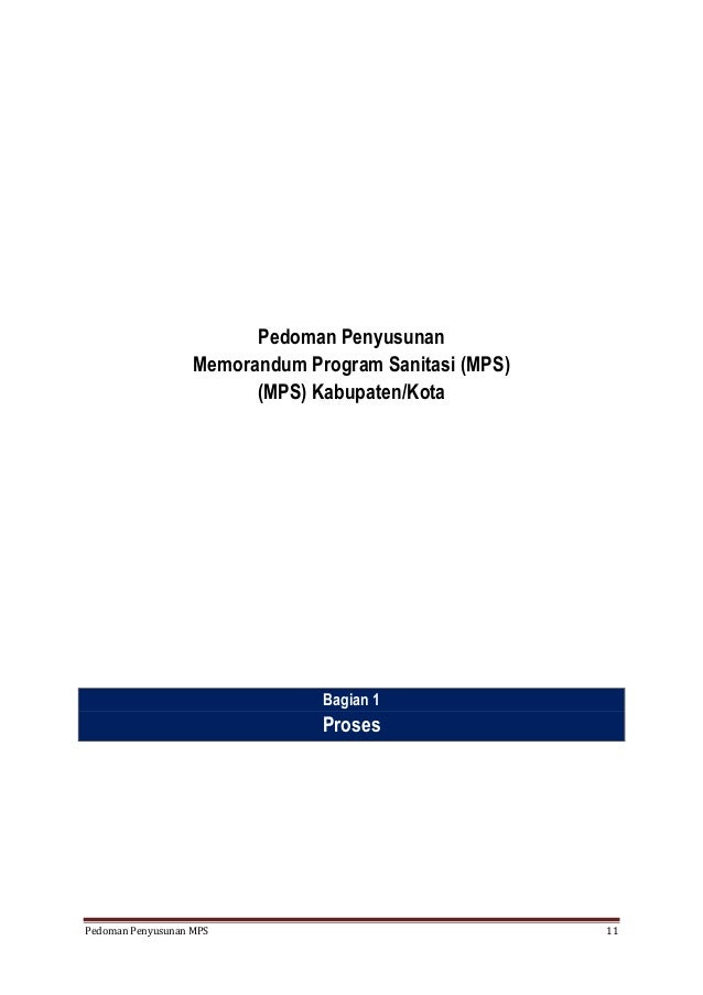 Pedoman Penyusunan Memorandum Program Sanitasi (MPS) 2014