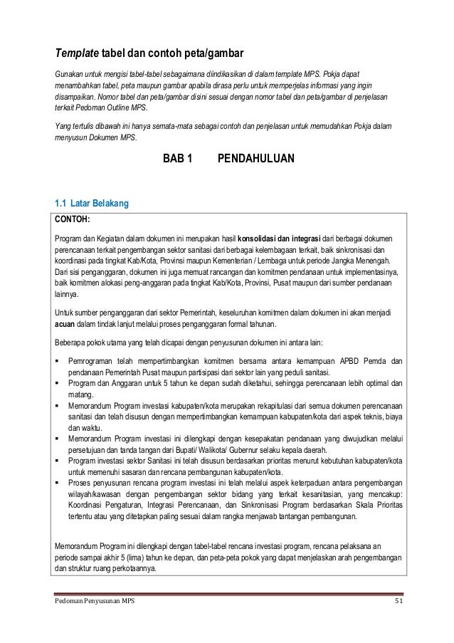 Pedoman Penyusunan Memorandum Program Sanitasi (MPS) 2014