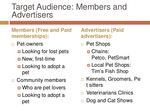 target market for pet stores