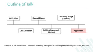 Outline of Talk
51
Accepted at 7th International Conference on Mining Intelligence & Knowledge Exploration (MIKE 2019), NI...