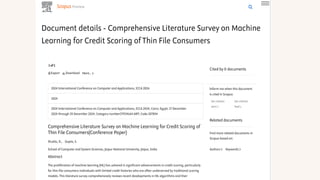 ML Credit Scoring of Thin-File Borrowers | PPTX