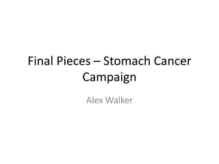 Final Pieces – Stomach Cancer
Campaign
Alex Walker
 