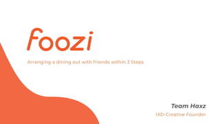 Arranging a dining out with friends within 3 Steps
Team Haxz
IXD-Creative Founder
 